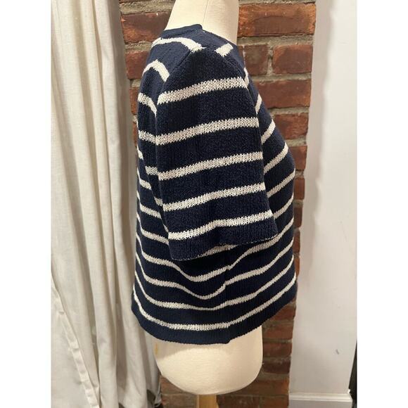 Massimo Dutti Stripped Knit Short Sleeve Sweater XS - Picture 3 of 6